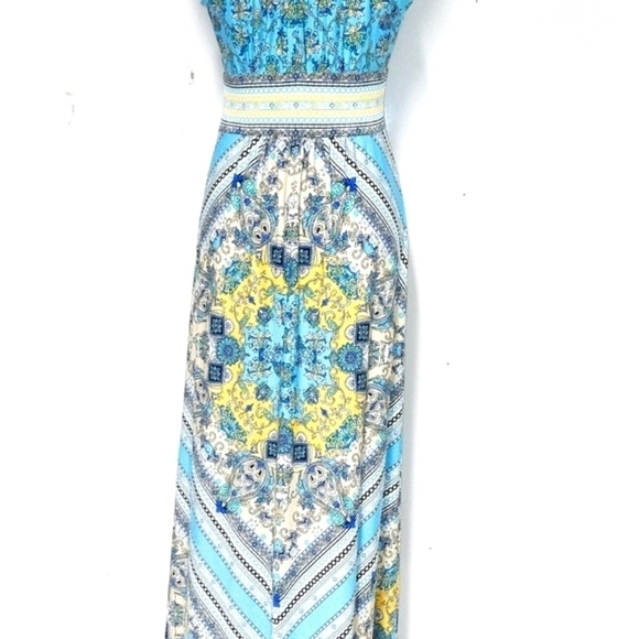 C5 Establish 1962 summer dress halter floral maxi stretchy Size: 6 - Picture 7 of 9